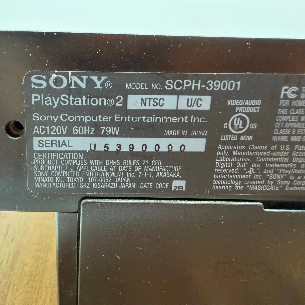 Untested Sony PS2 Console Black SCPH-39001 NTSC Refurbished‎